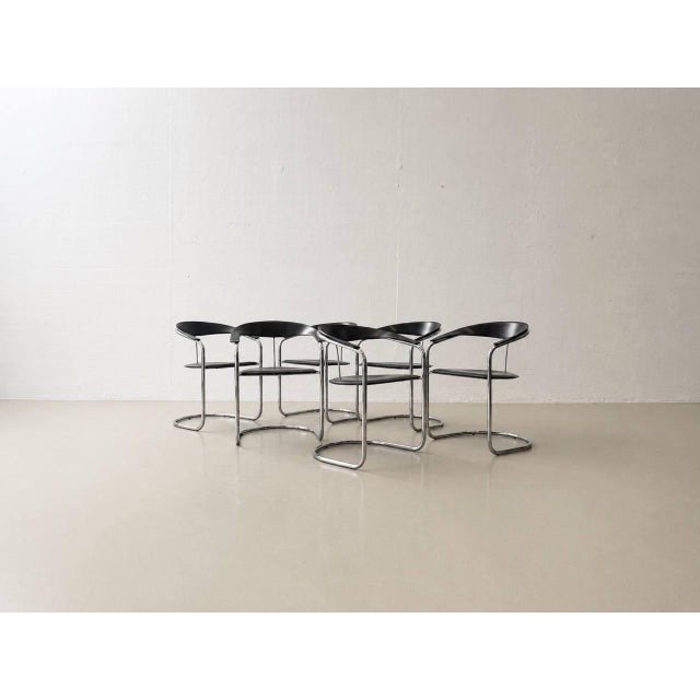 Canasta Cantilever Chairs by Arrben, Italy, 1980s, Set of 6 For Sale - Image 3 of 18