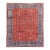 Square-Sized Antique Persian Sultanabad Rug in Terracotta Red and Medium Blue 10'7"x11'9" For Sale