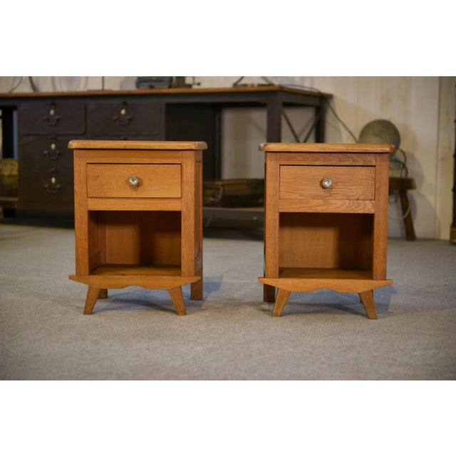 1960s Oak Bedside Tables, 1960s, Set of 2 For Sale - Image 5 of 9