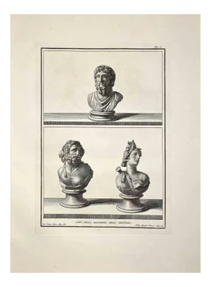 Filippo Morghen, Ancient Roman Busts, Original Etching, Late 18th-Century