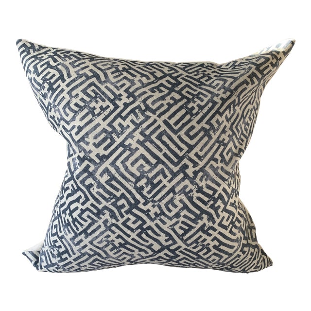 Zak & Fox Basilica Blue and Natural Linen Pillow Cover Chairish
