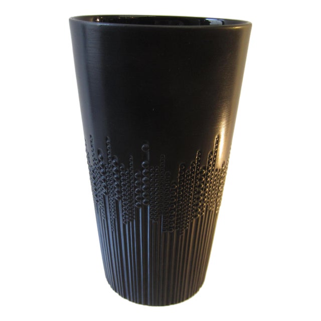 Black Rosenthal Relief Vase by Tapio Wirkkala, 1970s For Sale