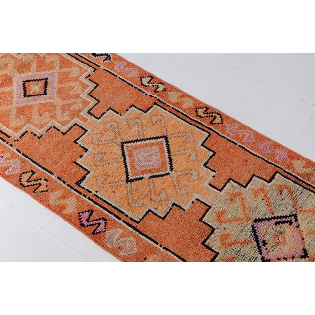 Vintage Handknotted Oushak Runner For Sale - Image 9 of 10