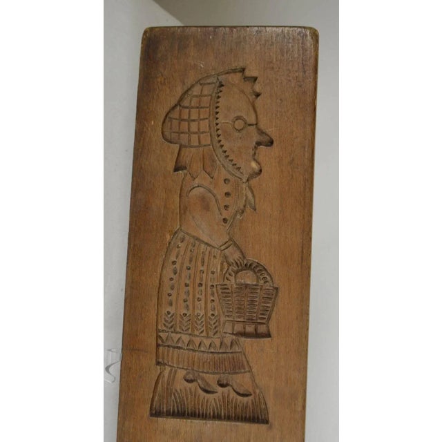 Traditional Double-Sided Wooden Gingerbread Mold, Man and Woman For Sale - Image 3 of 5