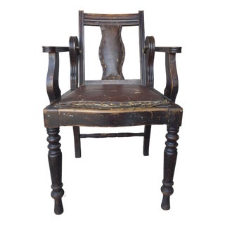 Antique 1900s Edwardian Adjustable Barber's Chair For Sale
