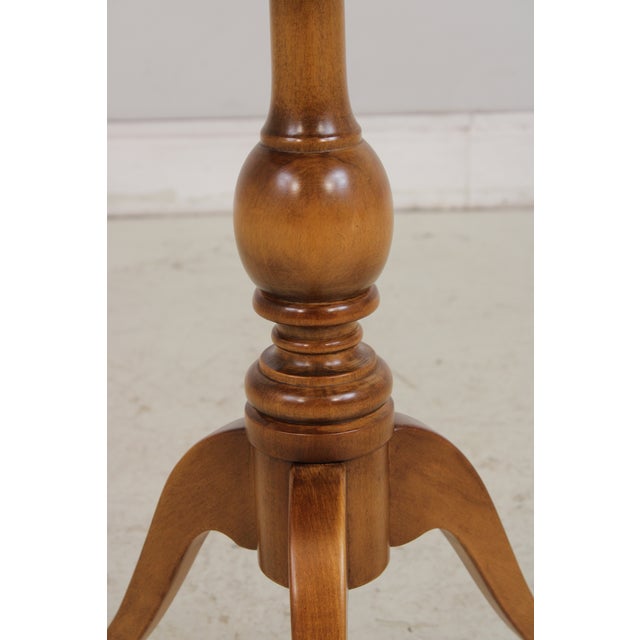 Stickley Round Cherry Pedestal Occasional Lamp Table For Sale - Image 10 of 13
