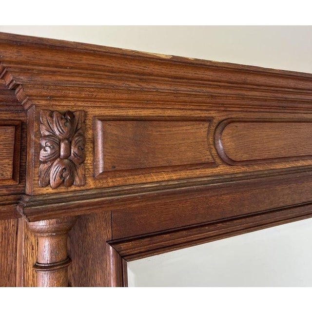 Antique French Carved Oak 3-Door Armoire For Sale - Image 14 of 18