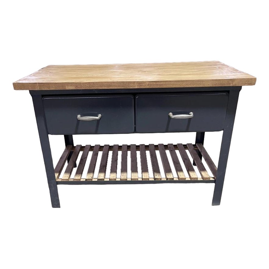 Industrial Bakery Workbench with 2 Drawers, Former Czechoslovakia