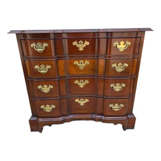 Councill Craftsmen Solid Cherry Chippendale Block Front Chest of Drawers For Sale