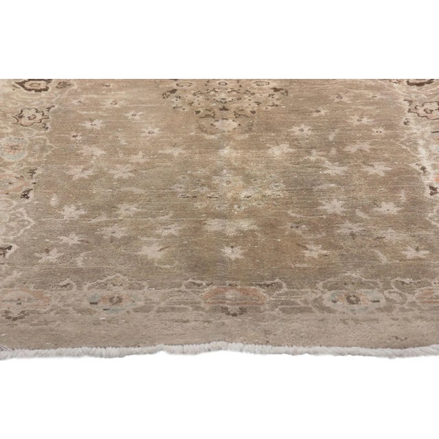 Mid 20th Century Neutral Vintage Persian Kashan Rug, 03'01 X 05'03 For Sale - Image 4 of 10