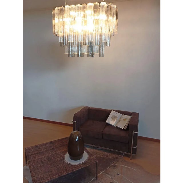 Murano Tube Chandelier with 62 Transparent and Smoked Glass, 1982 For Sale - Image 14 of 18