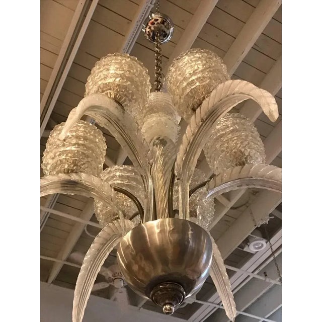 Mid-Century Modern Italian Mid-Century Murano Glass Chandelier by Barovier E Toso For Sale - Image 3 of 9