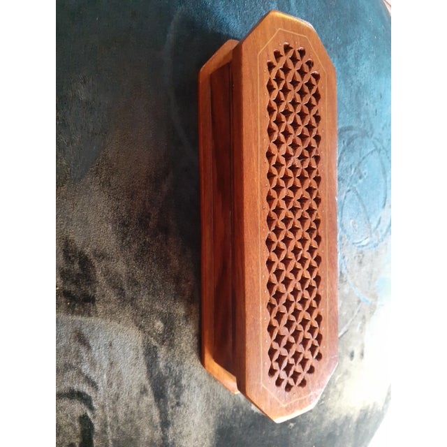 1980s 1980s Indian Carved Sheesham Reticular Wooden Trinket Box For Sale - Image 5 of 7