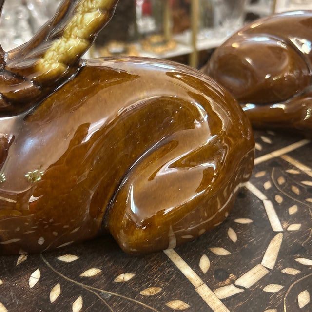 1950's Ceramic Decorative Gazelle's a Pair For Sale - Image 4 of 11