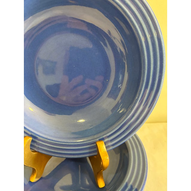 Vintage Emile Henry French Cobalt Blue Ceramic Bowls, Set of 4 For Sale In Oklahoma City - Image 6 of 11