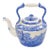 Oversized Italian Blue and White Porcelain Tea or Coffee Pot For Sale