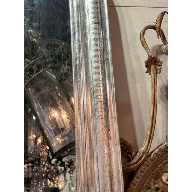 Traditional French Silver Leaf Louis Philippe Mirror For Sale - Image 3 of 8