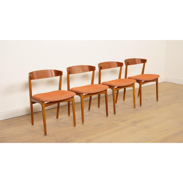 Set of four vintage Danish dining chairs, model 206, produced by Farstrup in Denmark in the 1950s. These beautiful Danish...