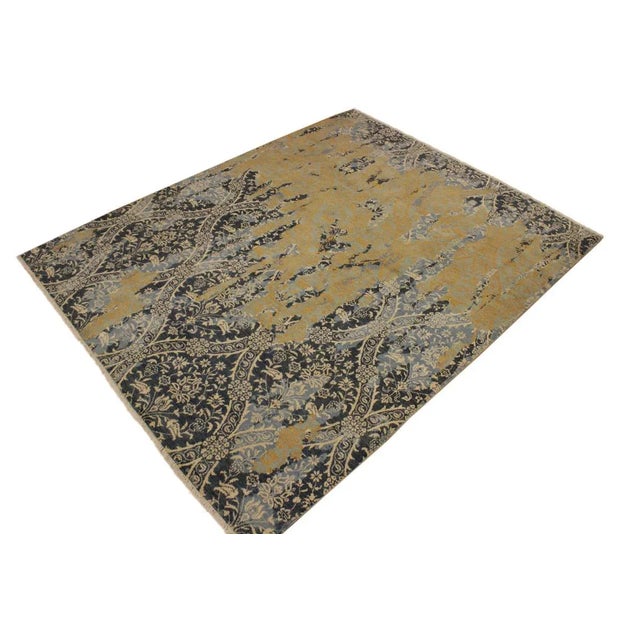 Shabby Chic 1990s Shabby Chic Abstract Modern Howard Gray/Ivory Wool Rug - 8'0 X 10'1 For Sale - Image 3 of 8