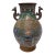 Antique Japanese Enamel-Over-Bronze Cloisonné Vase With Peacock Handles For Sale