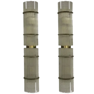Italian Mid-Century Sconces With Glass Rods - a Pair