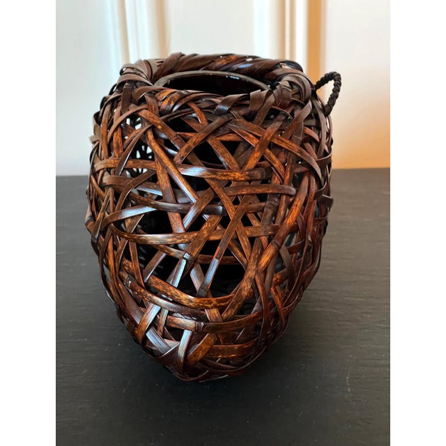 Japanese Japanese Woven Ikebana Hanging Basket by Suemura Shobun For Sale - Image 3 of 18