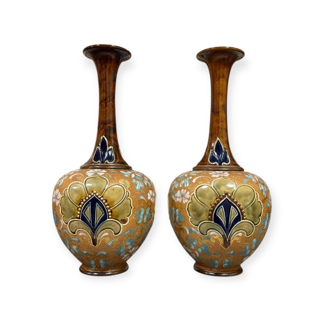 Slaters Patent Vases from Royal Doulton, 1890s, Set of 2 For Sale - Image 4 of 11