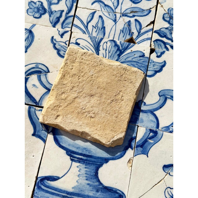 18th Century Portuguese Baroque Blue & White Floral Urn Tile Panel For Sale - Image 16 of 16