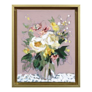 Abundance of Summer - Abstract Colorful Floral Still Life Mixed Media Original Artwork by Kellie Newsome For Sale