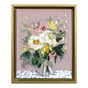 Abundance of Summer - Abstract Colorful Floral Still Life Mixed Media Original Artwork by Kellie Newsome