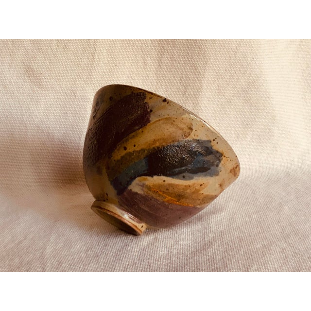 Hand-Painted Stoneware Bowl With Copper Glaze For Sale - Image 11 of 12