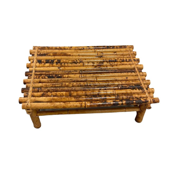 Wood Tortoise Rattan Bamboo Plant Stand/Table Riser For Sale - Image 7 of 8