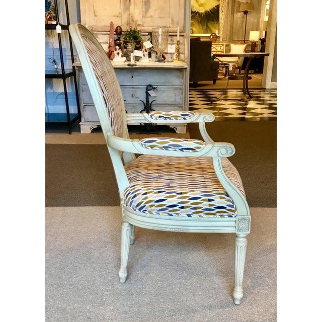 Mid-Century Modern Port 68 French Modern Style Gray and Mustard Avery Arm Chair For Sale - Image 3 of 5