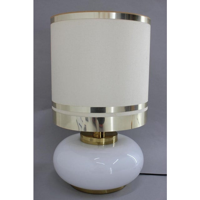 Large Glass and Brass Table Lamp, Italy, 1970s For Sale - Image 16 of 17