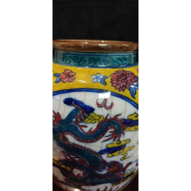 Chinese Ceramic Pot Qing Dynasty Kangxi Marked Yellow Ground Doucai Porcelain Jar Hand Painted Cloud and Dragon Pattern For Sale - Image 11 of 11