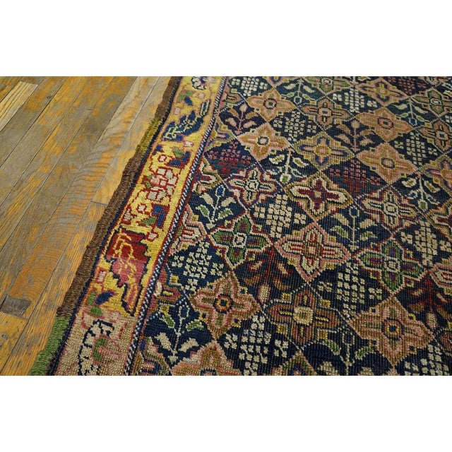 1880s Blue Navy Geometric Antique W. Persian Bijar Rug 3'3" X 14'10" Handknotted Wool Carpet For Sale In New York - Image 6 of 6