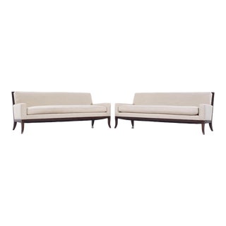 Hickory Chair Curtis Sofa in J. Robert Scott Ivory Fabric - Pair For Sale