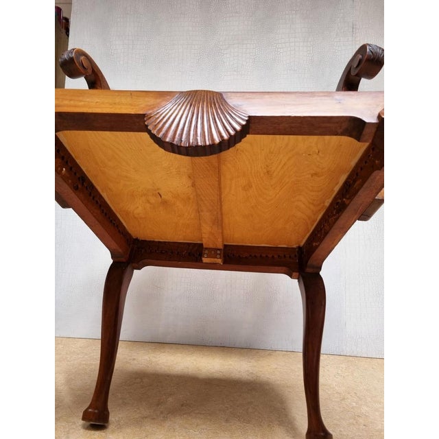 Chippendale Bergere Armchair in Carved Mahogany with Caned Backrest and Lion's Claw and Ball For Sale - Image 16 of 18