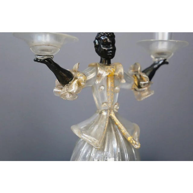 Mid-Century Modern Murano Glass Candleholder by Seguso Vetri d'Arte for Seguso, 1940s For Sale - Image 3 of 6
