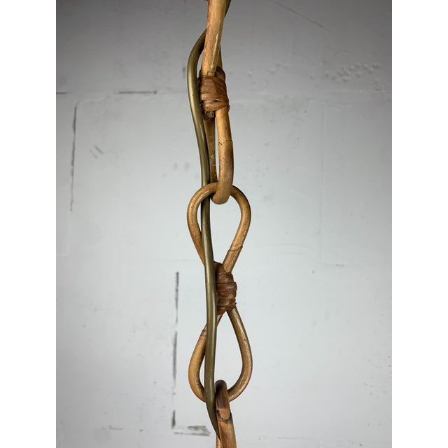 Mid-Century Pencil Reed Rattan Bamboo Pendant Hanging Lamp, Italy, 1970s For Sale - Image 14 of 16