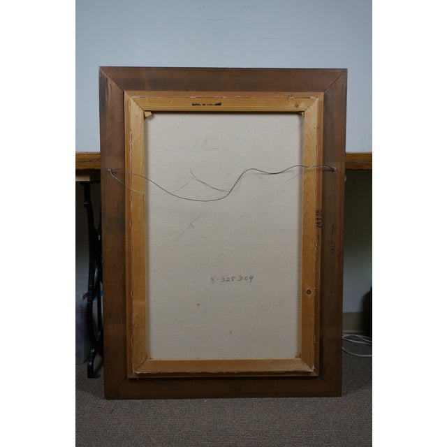 Horst Hoppman German Mid Century Water Mill Landscape Oil Painting 45" For Sale - Image 4 of 12