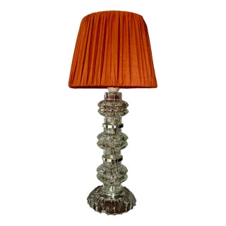 Crystal Glass Night Lamp by Carl Fagerlund for Orrefors, Sweden, 1960s For Sale