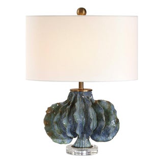 Ruffle Up Blue Green Table Lamp For Sale