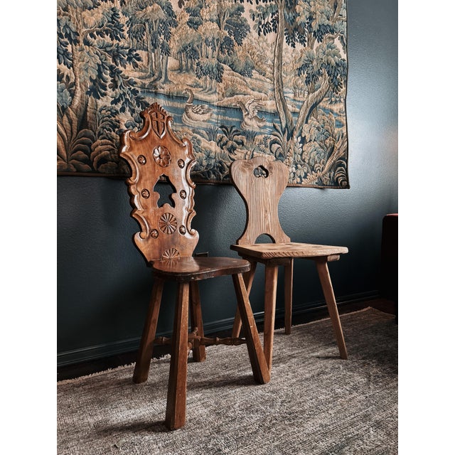 Late 19th century French fireplace chair from Lorraine, handcrafted from solid beechwood. With its warm natural patina,...
