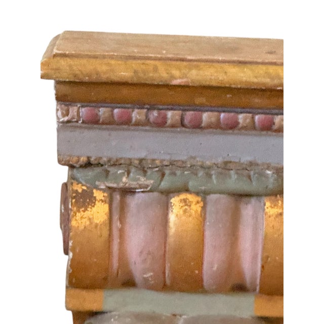 Matching Pair of Italian Painted Brackets With Faux Marble Tops. For Sale - Image 10 of 10
