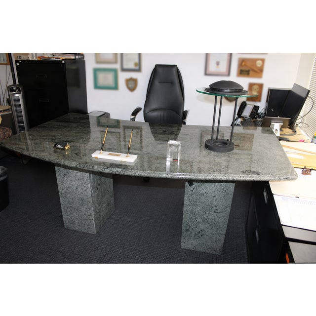 1990s 1990s Solid Granite Executive Desk For Sale - Image 5 of 6