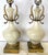 Metal Antique Art Deco/ Hollywood Regency Style Alabaster Table Lamps With Bronze Figureheads- A Pair For Sale - Image 7 of 18