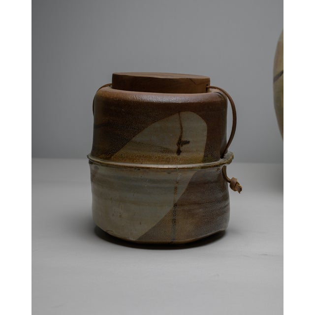 1970s Lidded Stoneware Vessel by Sandra Johnstone, Mid-Century Modern, 1970s For Sale - Image 5 of 8