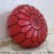 Art Deco Handcrafted Moroccan Leather Pouf Cover – Red Genuine Goat Leather, Hand-Stitched in Marrakech For Sale - Image 3 of 7