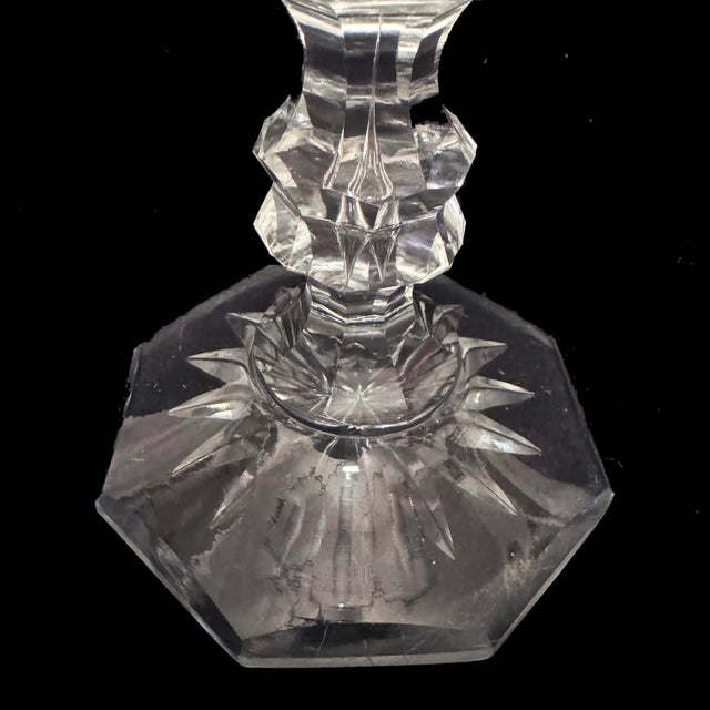 Extremely elegant cut crystal ginger ar on stem. Measures 14 “ x 8”. Victorian compote with a flared body and a very well...